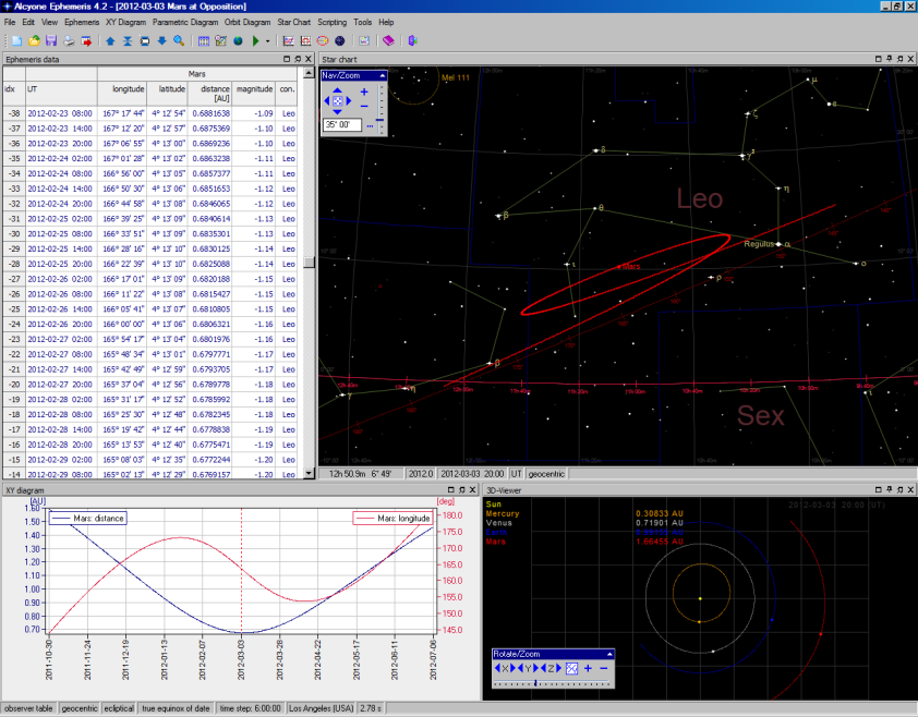 planetarium software heliocentric ephemeris